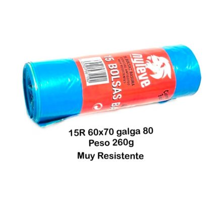 BOLSA BASURA 60X70CM GALGA 80 PESO 260G